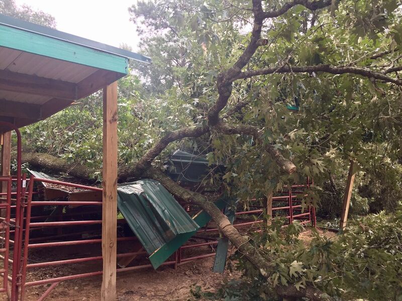 Storm damage at the A&O regional headquarters near Conroe, Texas