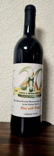 Bottle of A&O 20th anniversary commemorative wine