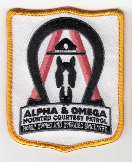 Historic Alpha and Omega Mounted Courtesy Patrol uniform patch
