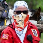 A&O Trooper wearing a horse-print dust mask